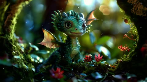 Dreamy Baby Dragon in Enchanted Forest 🐉 4 HR | Asmr | Relaxation | Sleeping 🌟