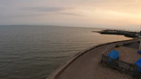 Drone footage. Solent sea. Uk