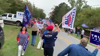 Biden Greated in GA By Trump Supporters Along The Road