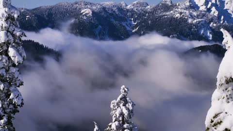 Clouds moving with the wind a valley