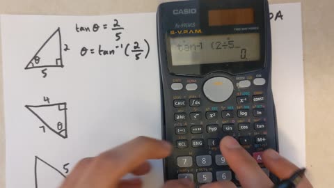 Grade 10 Math - Finding an angle using Sin, Cos, Tan SOHCAHTOA (lesson 7.3/7.4)