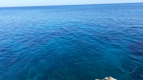 View of the sea from the rocks