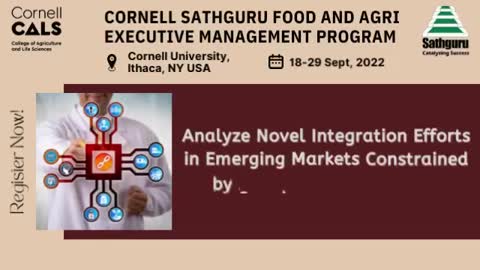 Cornell Sathguru Food and Agri Executive Management Program