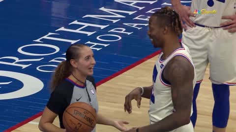 Dwight Howard Jokes Around With Referee Ashley Moyer-Gleich - Grizzlies vs 76ers | April 4, 2021