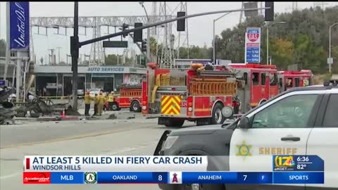 6 killed, 8 hurt at California gas station when speeding driver runs red light