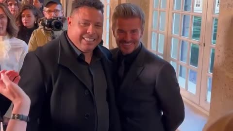 David Beckham and Ronaldo Delima at the Victoria Beckham Fashion Show in Paris 🇫🇷