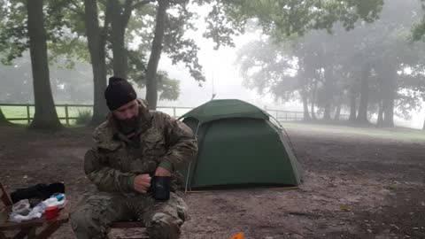 Packing away my cook system . Woodland camping