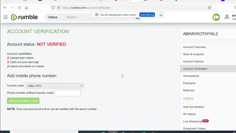 How To Verify Rumble Account free in India | Rumble verification Problem Solved| Earn from Rumble