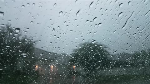 Rain Sound For Sleeping 30 Minutes Relaxing Raining On Car Glass Windows Thunder Sounds Heavy Drops