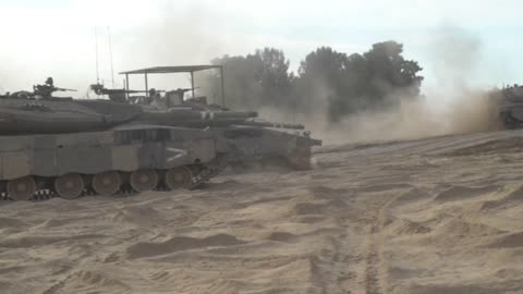 Israel's Merkava Tanks entering the neighborhood of North Gaza