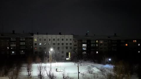 Soft snow of Vorkuta's tranquility from the window