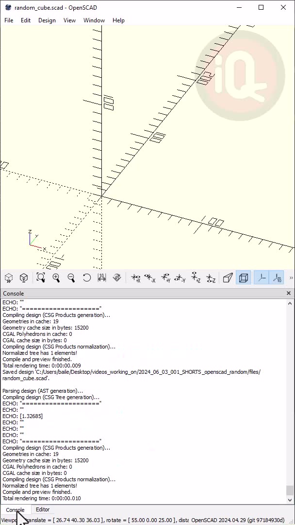 OpenScad: Random #3dprinting #openscad #cad