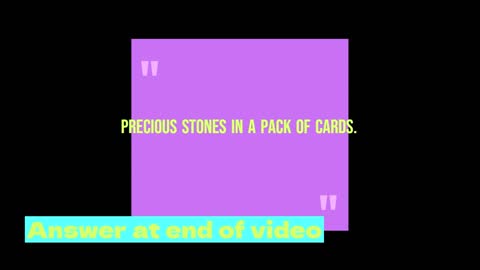 Precious stones in a pack of cards.