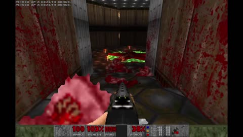 Brutal Doom - Knee-Deep in the Dead - Ultra Violence - Military Base (E1M9) (secret level) - 100% completion