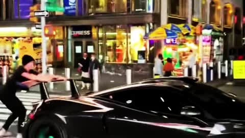 Skateboarding Stunt with Super Cars