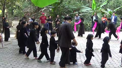 Local dancing in the mountainous Vietnam