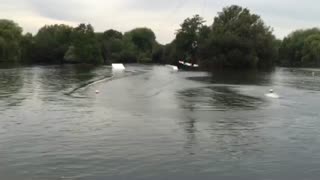 Making a Friend Fly While Wakeboarding