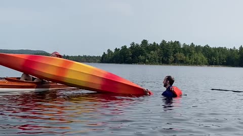 Aaron assisted kayak rescue