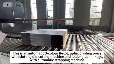 Automatic three color flexo printing machine with slotter die cutter and folder gluer linkage line