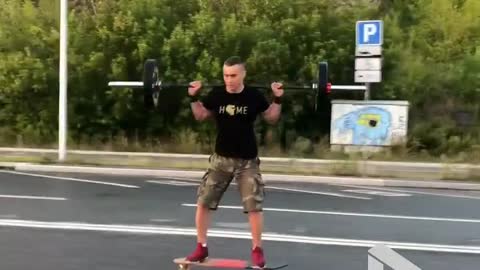 Barbell skating