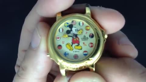 Vintage 1990 Musical Mickey Mouse Watch Lorus by Seiko It's A Small World