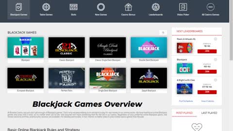 Free Play Blackjack Games Review at Bovada