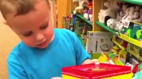 Very cool young children are surprised at what is inside their games