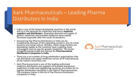 Top Leading Pharma distributors in India – Aark Pharmaceuticals