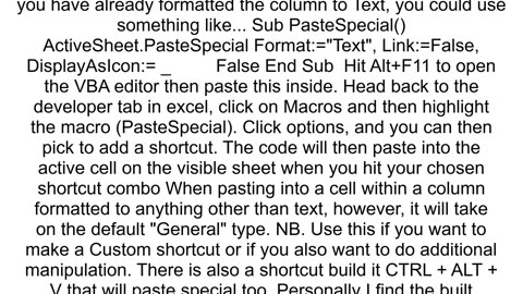 How to keep leading zeroes when pasting into excel file