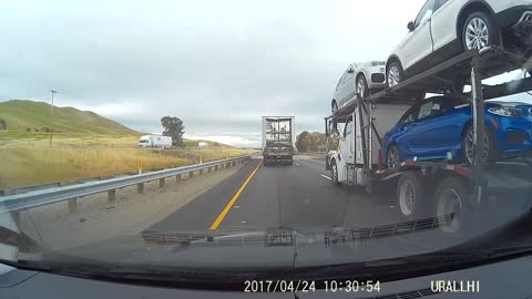 Car Hauler Lane Change Fail