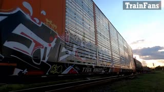 CN 2299 & CN 8873 Engines Manifest Train Eastbound On Strathroy Sub TRACK SIDE