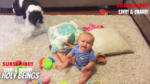 TOP 10 ADORABLE KIDS PLAYING WITH THEIR CUTE DOGS MOMENTS | Best Kid VS Dog Videos | Holy Beings