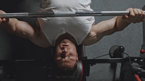 Barbell bench press exercise for chest