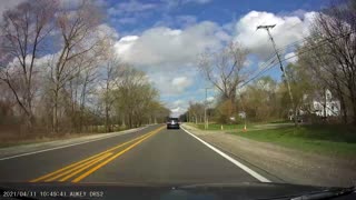 Tire on the Loose Collides with Car