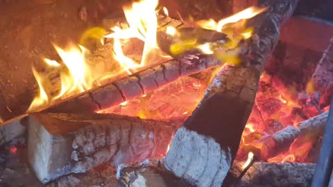 Enjoying firewood in a stove, healing your mind