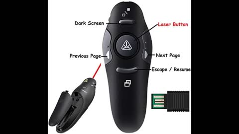 Review: VizGiz Powerpoint Clicker with Laser Pointer Presentation Remote Control and Red Light...