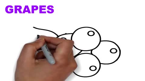 Drawing and Coloring for Kids - How to Draw Grapes (Without Coloring)