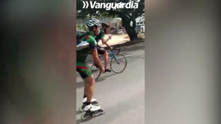 El santandereano que viajó en patines desde Ecuador hasta Bucaramanga