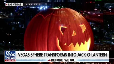 VEGAS SPHERE TRANSFORMS INTO JACK-O-LANTERN