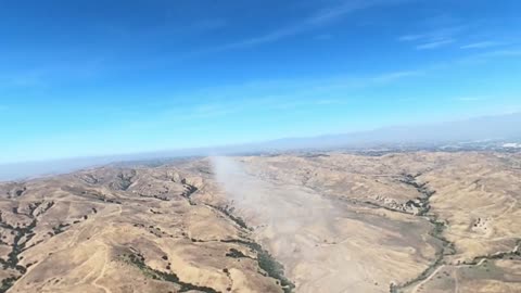 Ash scattering over Chino Hills State Park, CA