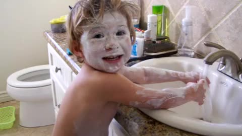 Mom Finds Toddler Covered In White Cream Trying To Wash It Off