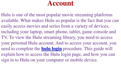 Easy Ways To Login Hulu Account