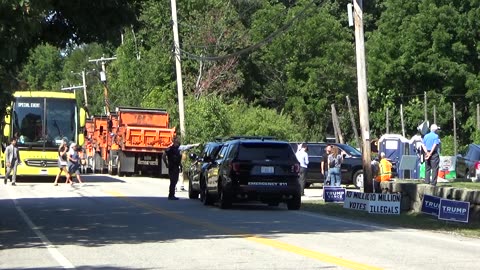 Video 3 - Proof that Kamala Harris has to bus people to support her NH rally (Mostly MA plates)