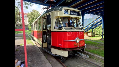 Surfing the vintage Tatra T2 tram in Prague