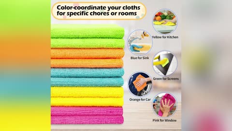 FIXSMITH Microfiber Cleaning Cloth, 20 Pack Cleaning Rags