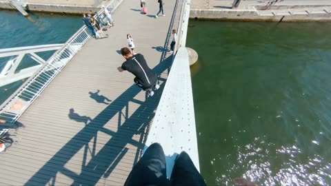 Parkour on Rooftop of Paris