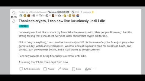 I AM RICH FROM CRYPTO - r/cryptocurrency meme