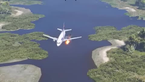 Airplane crash while landing