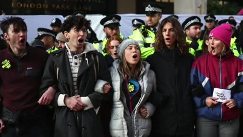 Greta Thunberg smirks during arrest while at oil protest in London