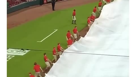 Baseball Player Eaten by Tarp!